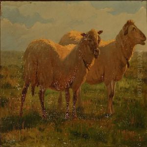 Two Grazing Sheep by Hans Ludvig Smidth