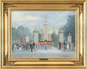 Kan, 19th-20th Century.: The Royal Guard At Rosenborg. Signed Kan Kan, 19th-20th Century.: The Royal Guard At Rosenborg. Signed Kan