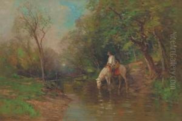 Watering By The Footbridge - view 1