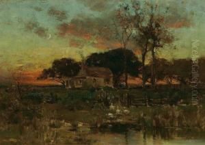 Sunset On The Farm by George Henry Smillie