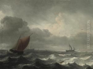 A Three-master In Choppy Waters, A Coast Beyond