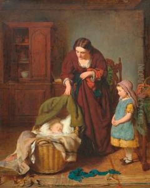 Interior With Mother And Two Children - view 1