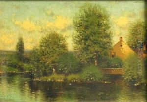 House By A Pond by Henry Pember Smith