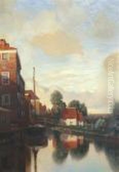 American, - Houses Along Acanal - view 1
