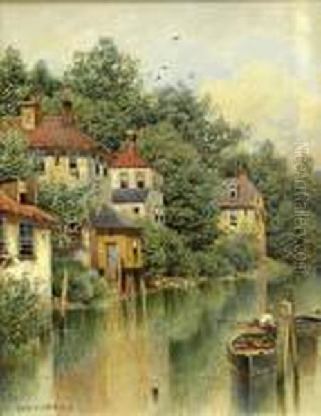Village Houses Along A River - view 1