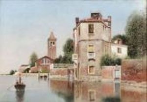Villa On The Canal, Venice by Henry Pember Smith