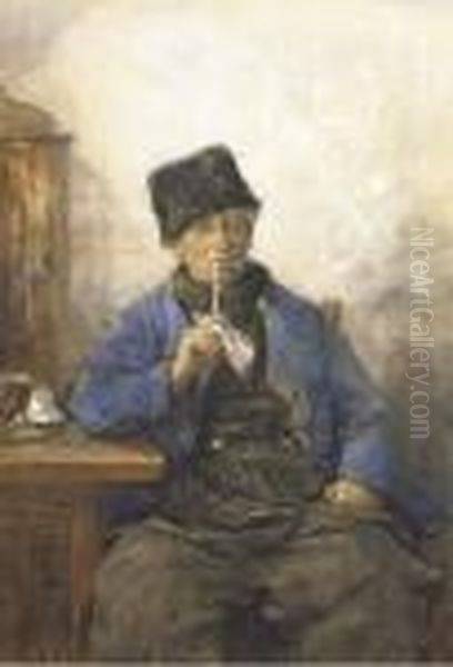 A Volendam Fisherman Smoking A Pipe - view 1