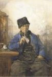A Volendam Fisherman Smoking A Pipe by Hobbe Smith