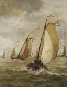A Festive Fleet On The Zuiderzee by Hobbe Smith