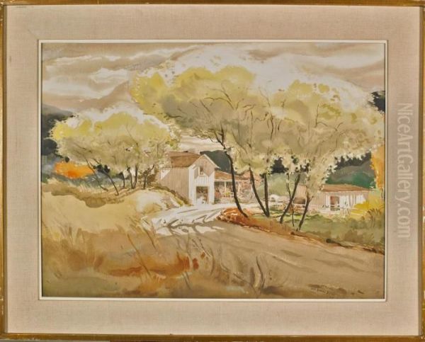 Depicting A Dirt Road Leading To A Country Home Among Trees - view 1