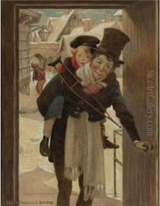 Study For Tiny Tim And Bob Cratchit On Christmas Day