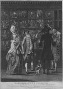 Miss Macaroni And Her Gallant At A Print Shop