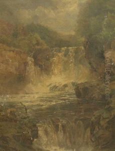 Figures By A Waterfall