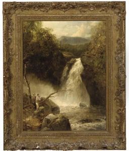 Figures Overlooking A Waterfall