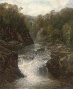 A Waterfall In A Narrow Valley