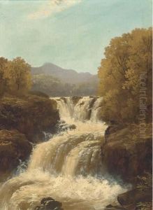 A Waterfall In Full Spate; And A Tranquil Pool