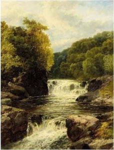 Waterfall Near Onllwyn, South Wales by John Brandon Smith