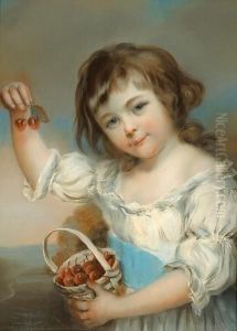 A Girl With A Basket Of Cherries by John Raphael Smith