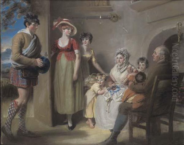 The Cotter's Saturday Night:
'but Hark A Tap Comes Gently To The Door, Jenny Who Kens The Meaning Of
The Same....' - view 1