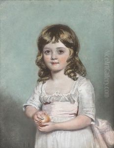 Portrait Of A Child Holding An Orange