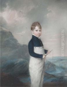Three Portraits Of The Corbett 
Family Including; John Corbett Ofsundorne, Half-length, Seated, In A 
Blue Jacket; Vincent Corbett,3rd Son Of John Corbett, Full-length; And 
Kynaston, 4th Son Of Johncorbett, Three-quarter Length, Holding A Drum by John Raphael Smith