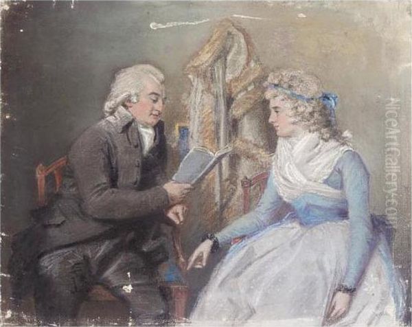 Portrait Of George William Manby; Portrait Of A Gentleman Reading To A Lady - view 1