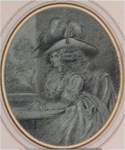 Portrait Of A Lady Seated A Table by John Raphael Smith
