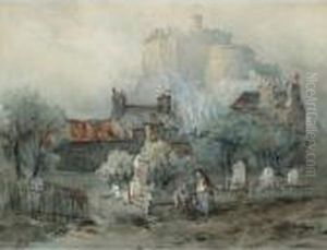 Gentlemen In Graveyard, Below Ediburge by William St. Thomas Smith