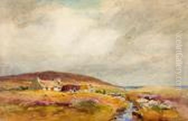 Cottages By A Stream On The Moors - view 1