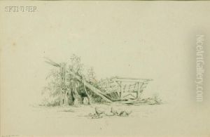 Chickens And Wagon by Xanthus Russell Smith