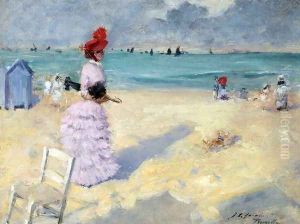 The Beach at Trouville by Jean-Louis Forain