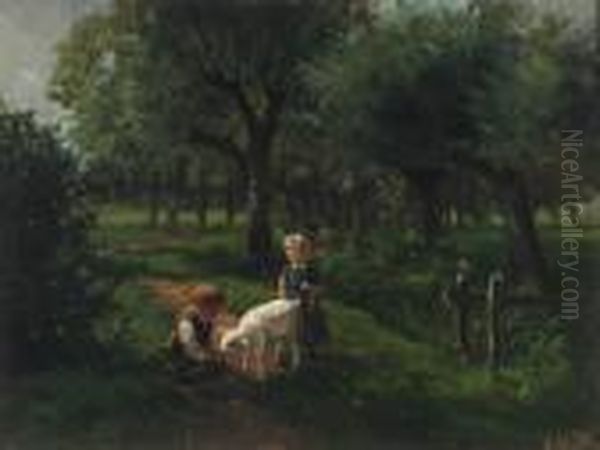 Children With Lamb - view 1