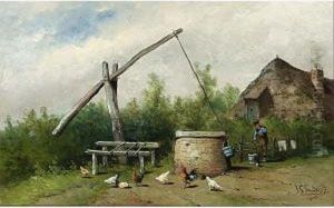 A Figure Near A Well by Johan Gerard Smits