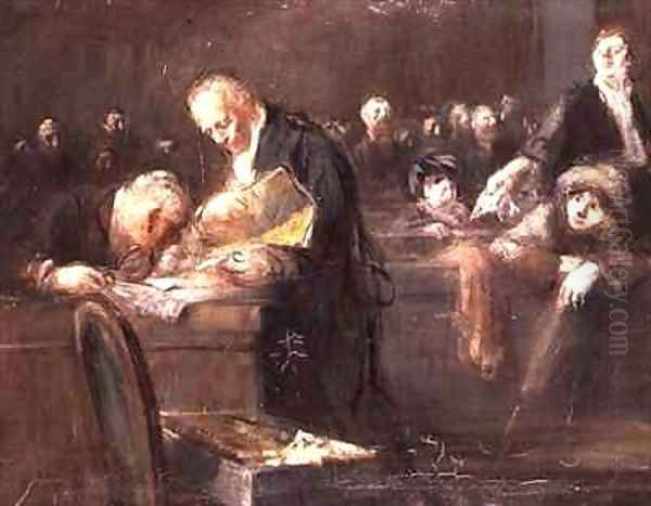 Scene at the Tribunal the convicting evidence by Jean-Louis Forain