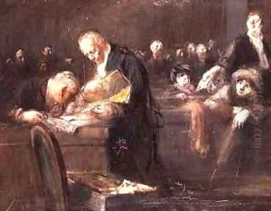 Scene at the Tribunal the convicting evidence by Jean-Louis Forain