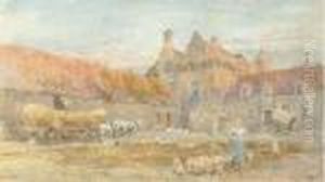 The Farmyard At The Chateau D'honvault, Wimereux by Lionel Percy Smyth