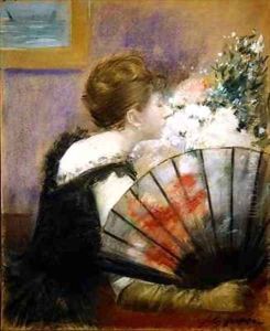 Woman with a fan by Jean-Louis Forain