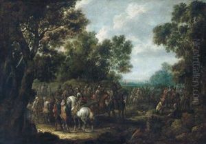 Soldati In Sosta In Una Radura Nel Bosco