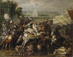 The Battle Of Arques by Pieter Snayers