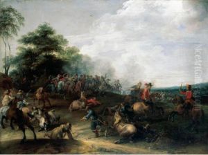 Landscape With A Cavalry Engagement At The Edge Of A Wood Landscape With A Cavalry Engagement At The Edge Of A Wood