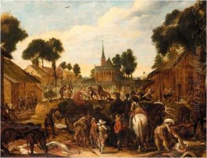 The Sacking Of A Flemish Town by Pieter Snayers