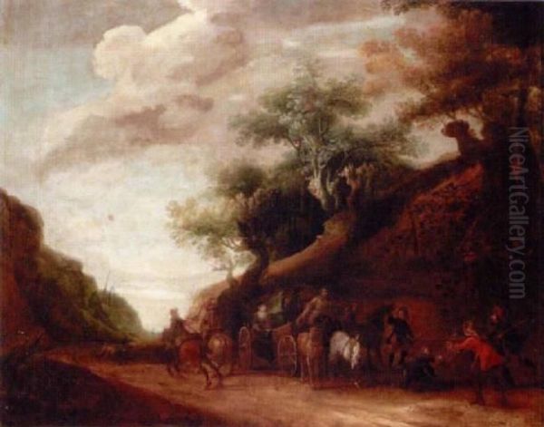 Brigands Attacking A Horse And Cart - view 1