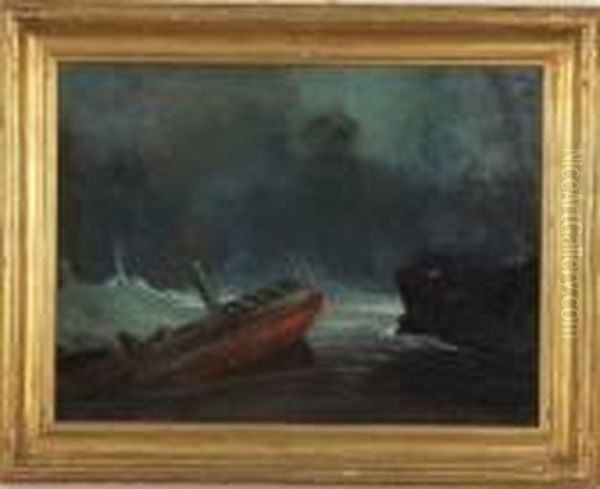 Seascape With Wrecked Boat - view 1