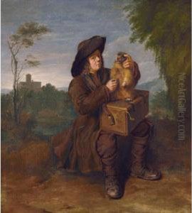 A Savoyard With A Marmotte In A Landscape A Savoyard With A Marmotte In A Landscape