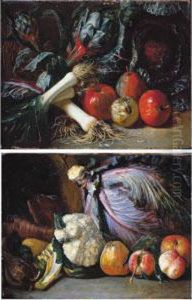 A Still Life With Leeks, Artichokes, A Cabbage And Apples A Still Life With Leeks, Artichokes, A Cabbage And Apples
