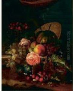 Attribue A Nature Morte Aux Fruits Et Fleurs by Pieter Snyers
