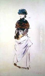 Study of a young woman with her hands in a muff