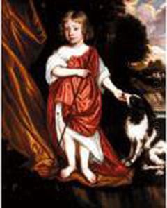 Portrait Of A Boy, Said To Be William Somerville, With His Pet Dog