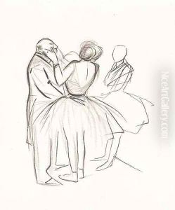 Deux danseuses, coulisses by Jean-Louis Forain