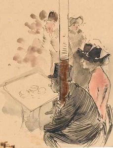 Homme et femme dans un cafe by Jean-Louis Forain